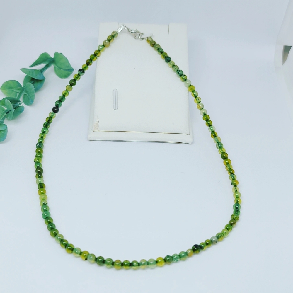 Cute Green Agate Beaded Necklace
